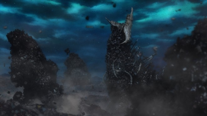 Key visual for Gachiakuta anime featuring Rudo, Enjin, Zanka, and Riyo, illustrated by chief animation director Satoshi Ishino. Premieres July 6 on CBC/TBS Network.